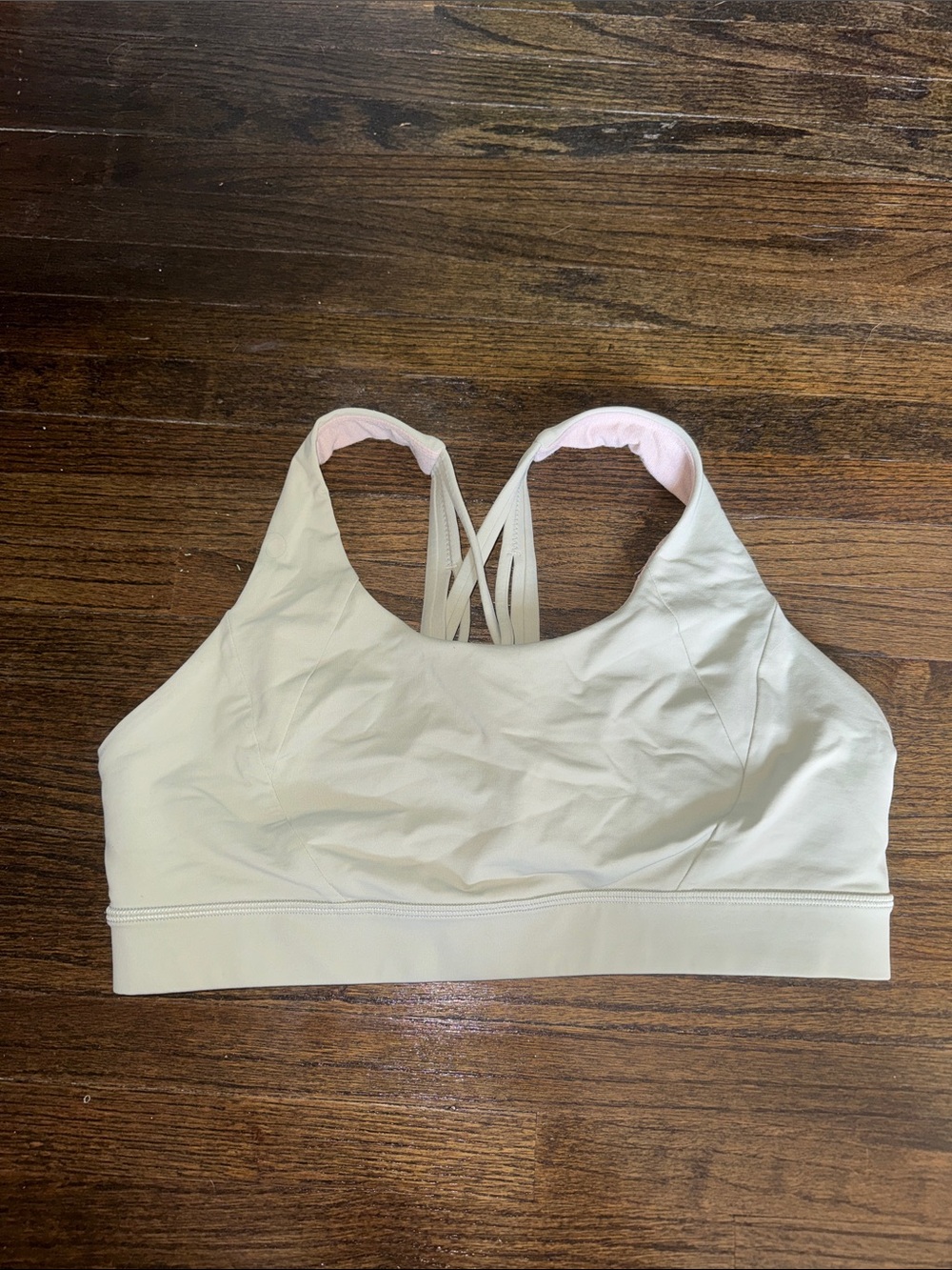 lululemon athletica Pink & Cream Strappy Low-Impact Sports Bra - Picture 3 of 6